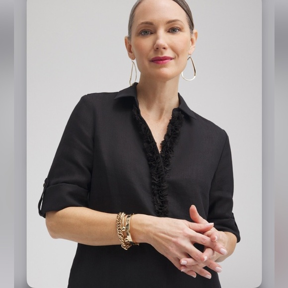 Chico’s Linen 3D Floral Dress - Picture 5 of 16